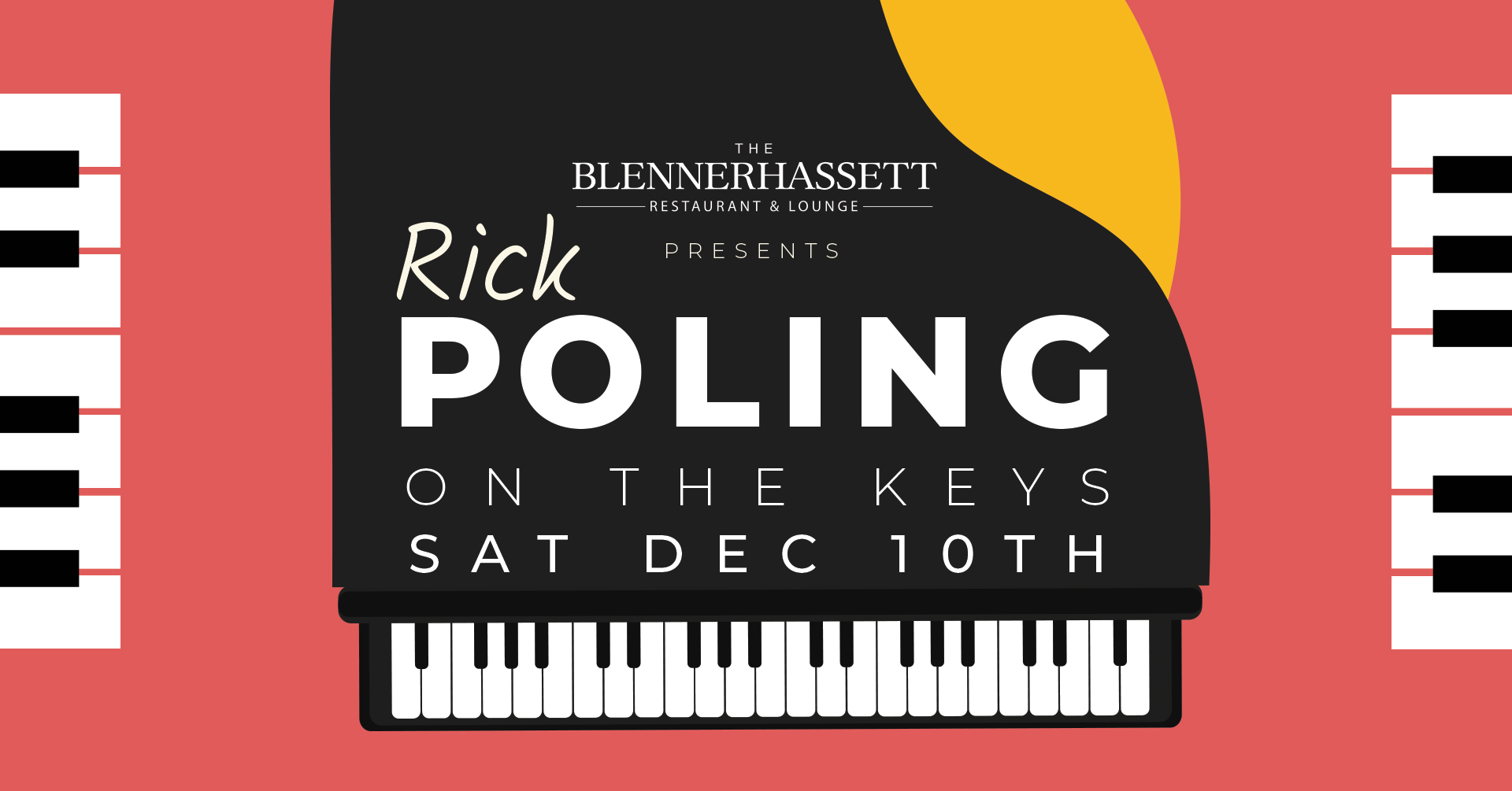 Rick Poling plays piano at The Blennerhassett Hotel and Spa on Dec 10th
